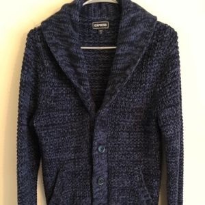 Mens Express Navy Blue Cardigan sweater